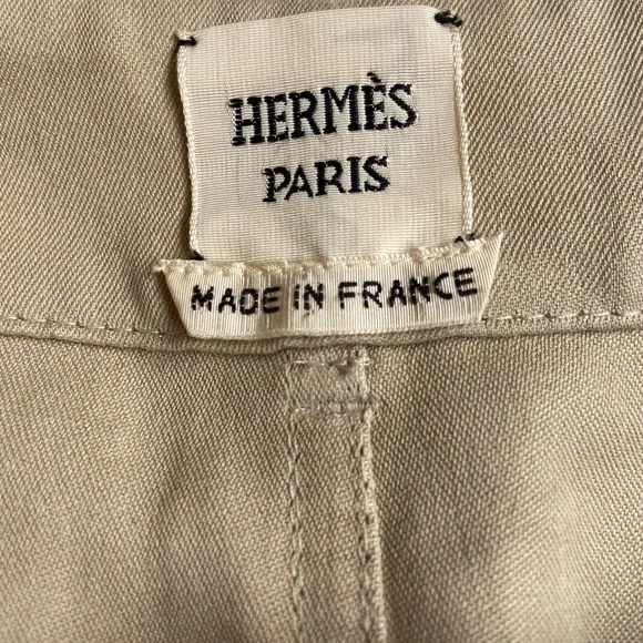 Hermes Womens Two Pocket Button Up Knee Length Pencil Skirt Beige Size 38 - Picture 5 of 12